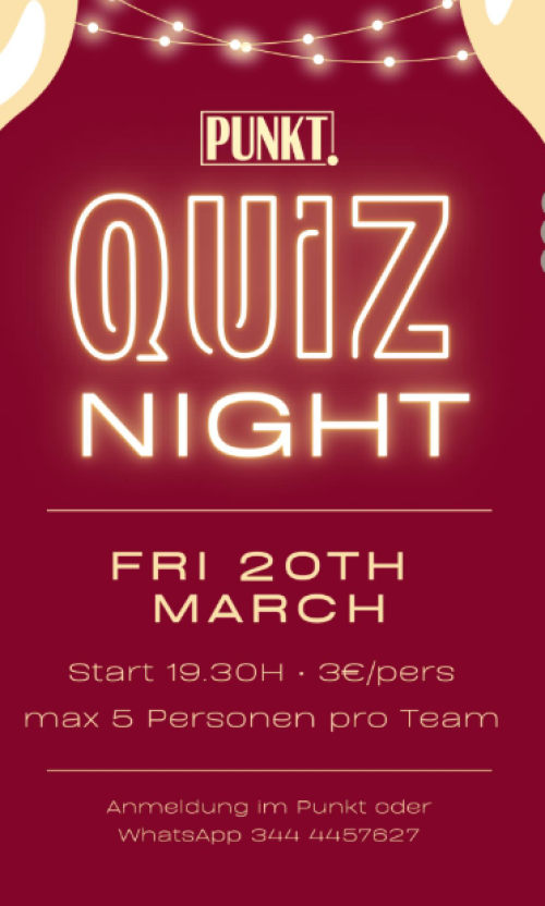 PUNKT. on the piazza - QUIZ NIGHT
