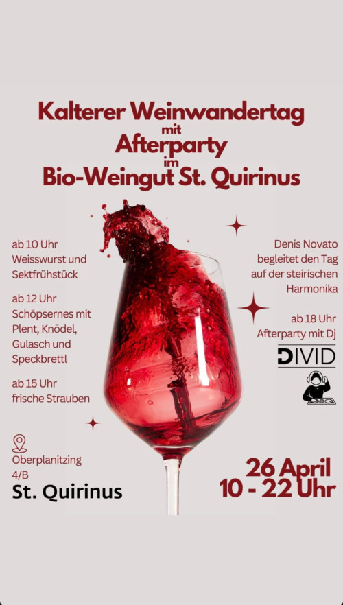 Kalterer Weinwandertag | Bio-Weingut St. Quirinus