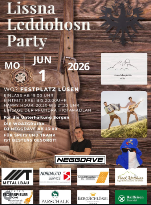1. LISSNA LEDDOHOSN Party